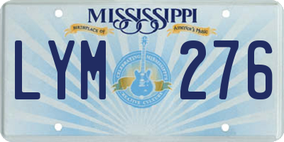 MS license plate LYM276