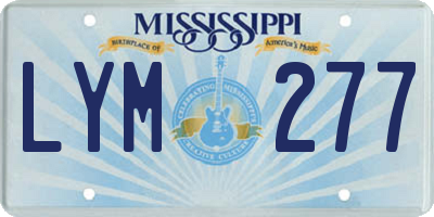 MS license plate LYM277