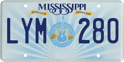 MS license plate LYM280