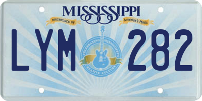 MS license plate LYM282