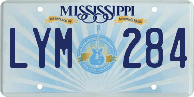 MS license plate LYM284