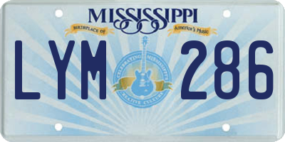 MS license plate LYM286