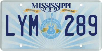 MS license plate LYM289
