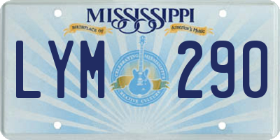 MS license plate LYM290