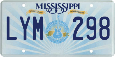 MS license plate LYM298