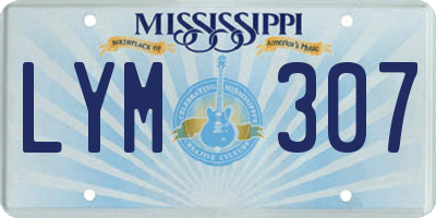 MS license plate LYM307