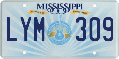 MS license plate LYM309