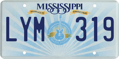 MS license plate LYM319