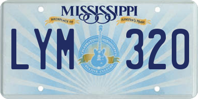 MS license plate LYM320
