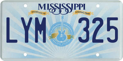 MS license plate LYM325