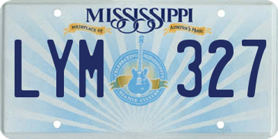 MS license plate LYM327
