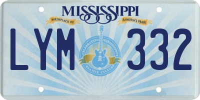 MS license plate LYM332