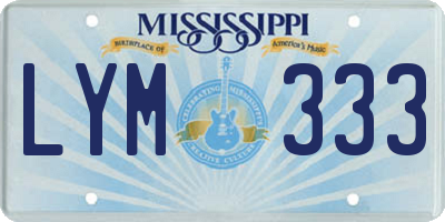 MS license plate LYM333