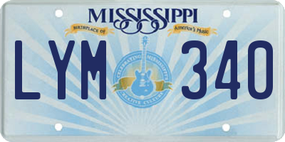 MS license plate LYM340