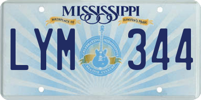 MS license plate LYM344