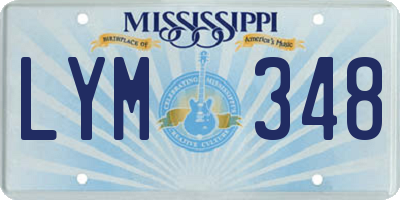 MS license plate LYM348