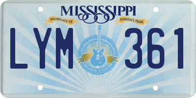 MS license plate LYM361
