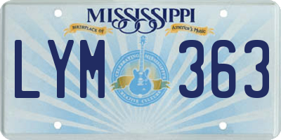 MS license plate LYM363