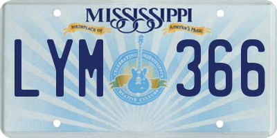 MS license plate LYM366