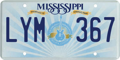 MS license plate LYM367