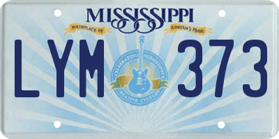 MS license plate LYM373