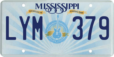 MS license plate LYM379