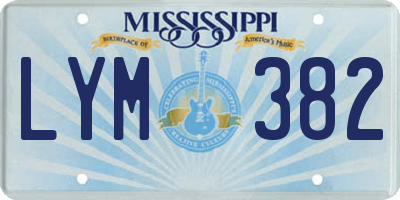 MS license plate LYM382