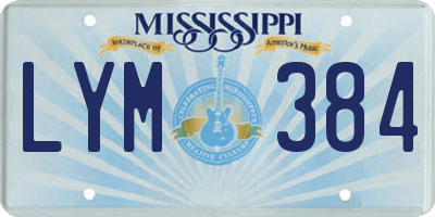 MS license plate LYM384