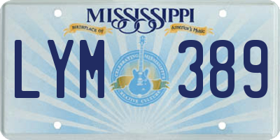 MS license plate LYM389
