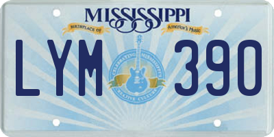 MS license plate LYM390