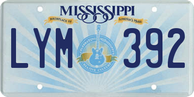 MS license plate LYM392