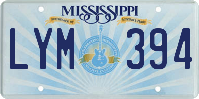 MS license plate LYM394