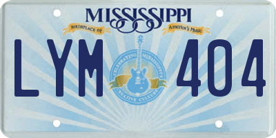 MS license plate LYM404