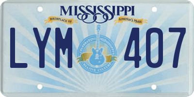 MS license plate LYM407