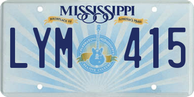MS license plate LYM415