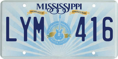 MS license plate LYM416