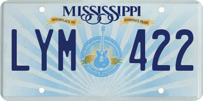 MS license plate LYM422