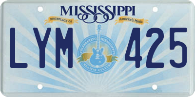 MS license plate LYM425