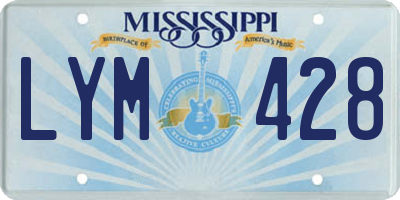 MS license plate LYM428