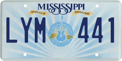 MS license plate LYM441