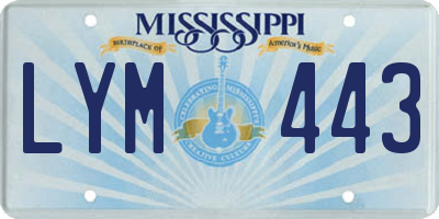 MS license plate LYM443