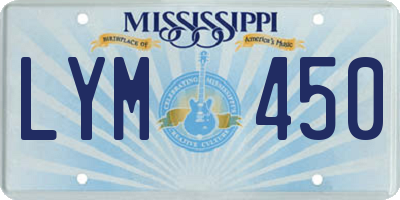 MS license plate LYM450