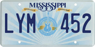 MS license plate LYM452