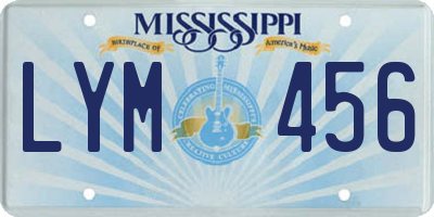 MS license plate LYM456
