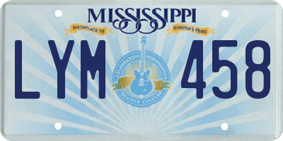 MS license plate LYM458