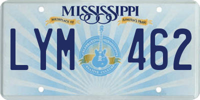 MS license plate LYM462