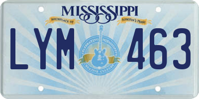 MS license plate LYM463