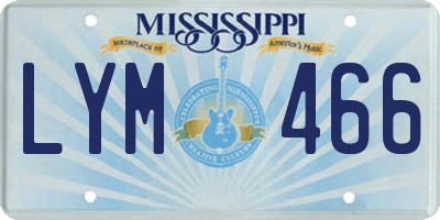 MS license plate LYM466