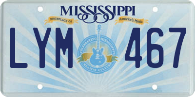 MS license plate LYM467
