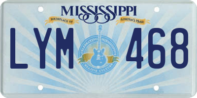 MS license plate LYM468